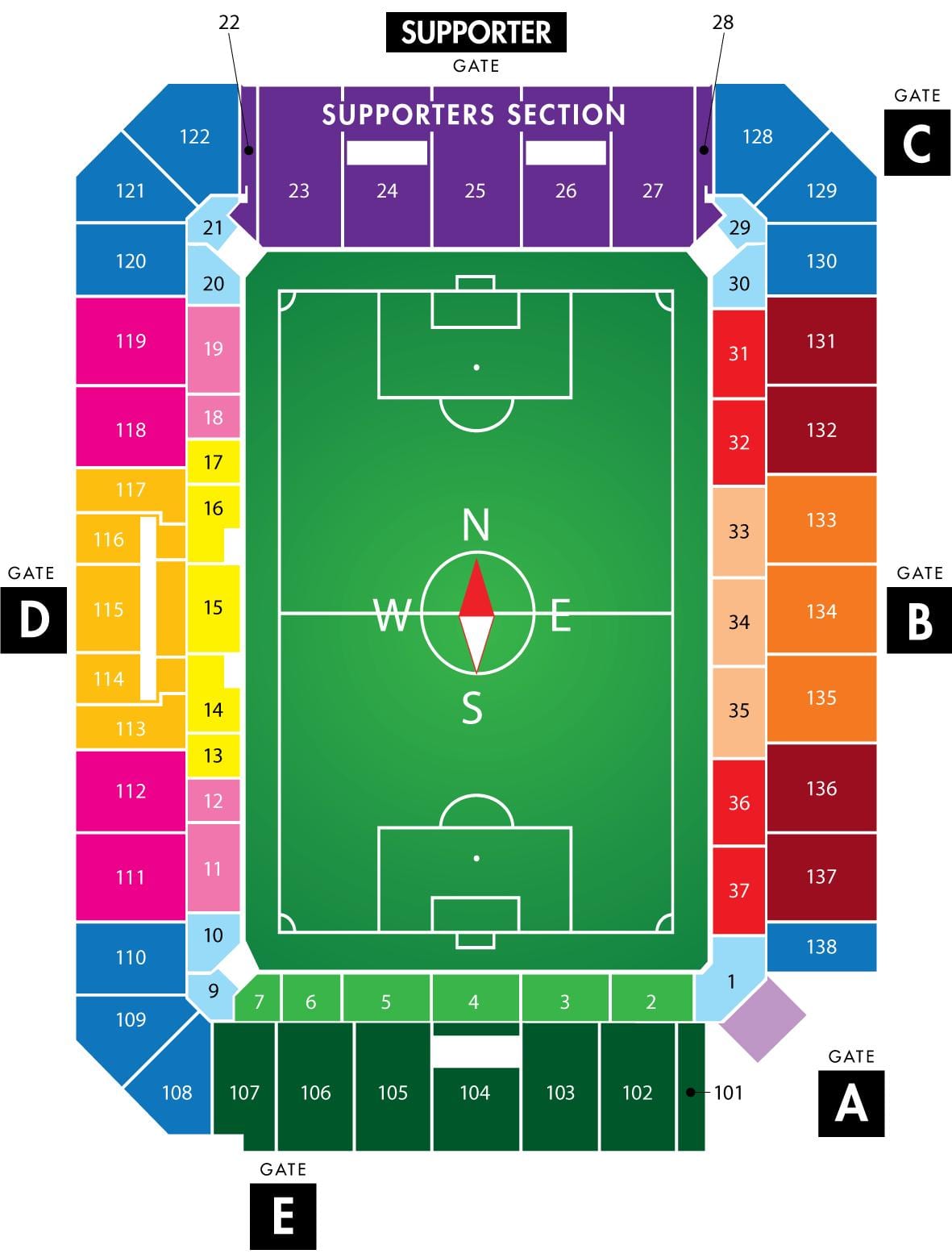 オーランド市サッカースタジアム地図