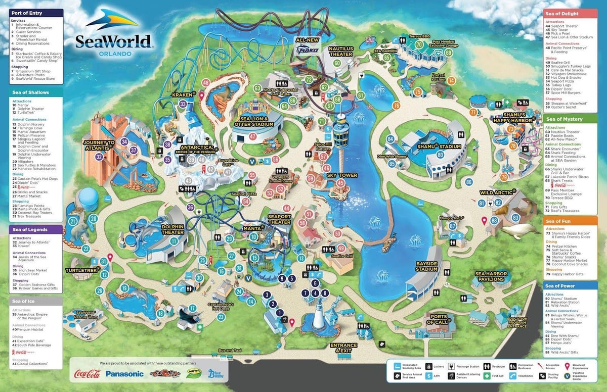地図のシーワールドオーランド