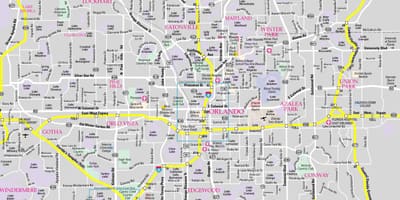 地図のオーランドフロリダ地区