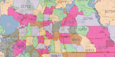Orlando fl郵便番地図