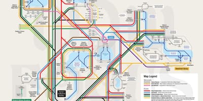 ウォルトディズニーワールドのモノレールの地図